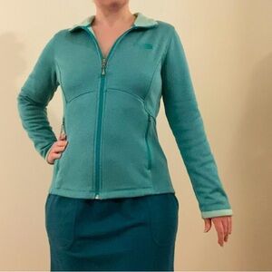 Green North Face Agave Full Zip size medium